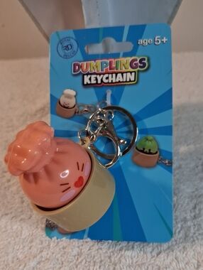 Dumplings Keychain - Pink & Cream Cute Dumpling Charm